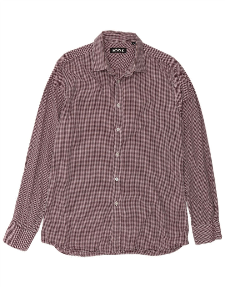 Cămașă pentru bărbați Dkny, bumbac vichy burgundy mediu