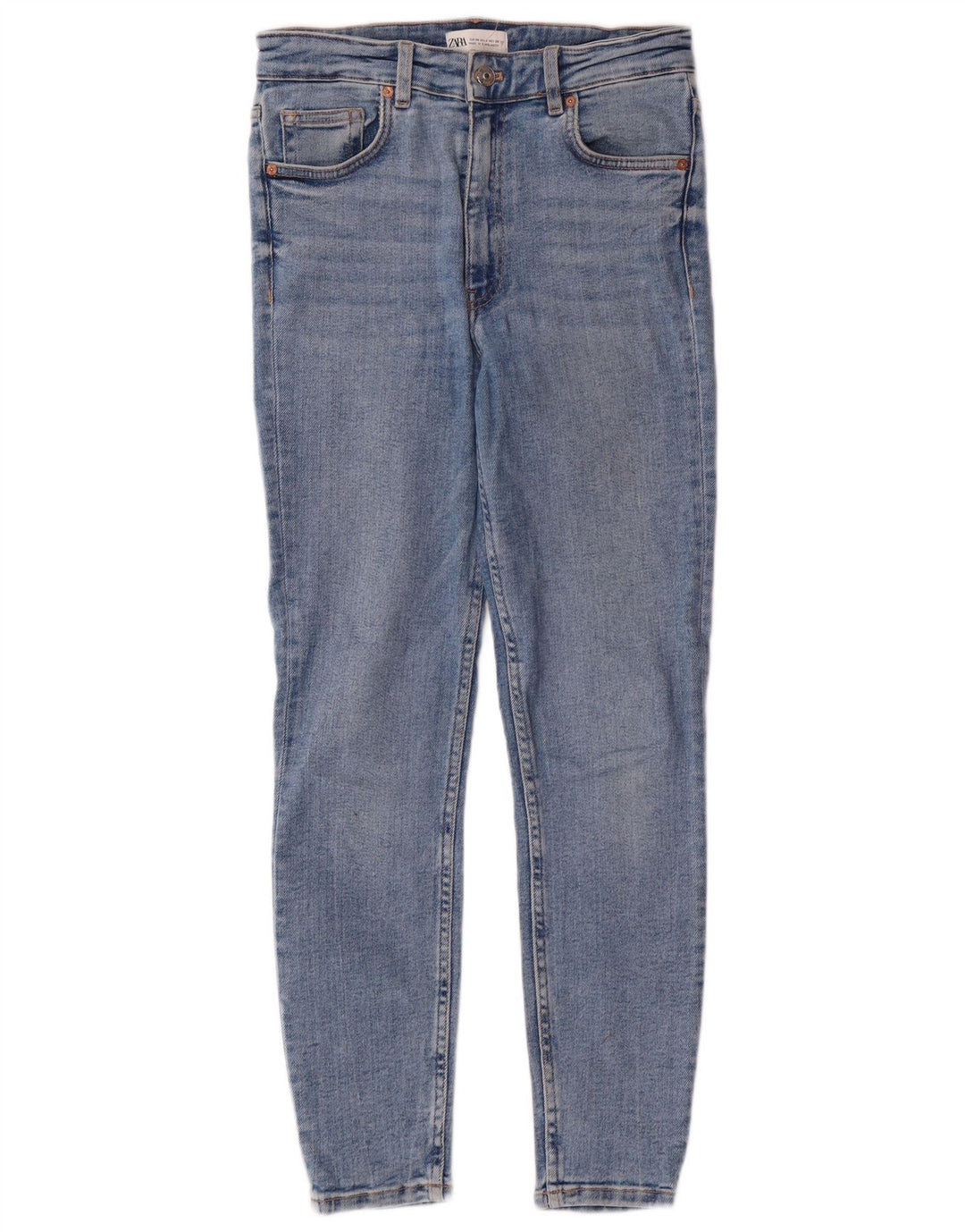 Blugi skinny pentru femei cu talie înaltă Zara EU 38 Mici L28 L27 Albastru Classic