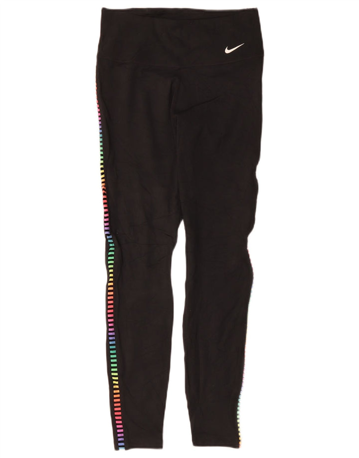 Leggings Nike Dri Fit pentru femei UK 8 Small Negru Geometric Poliester