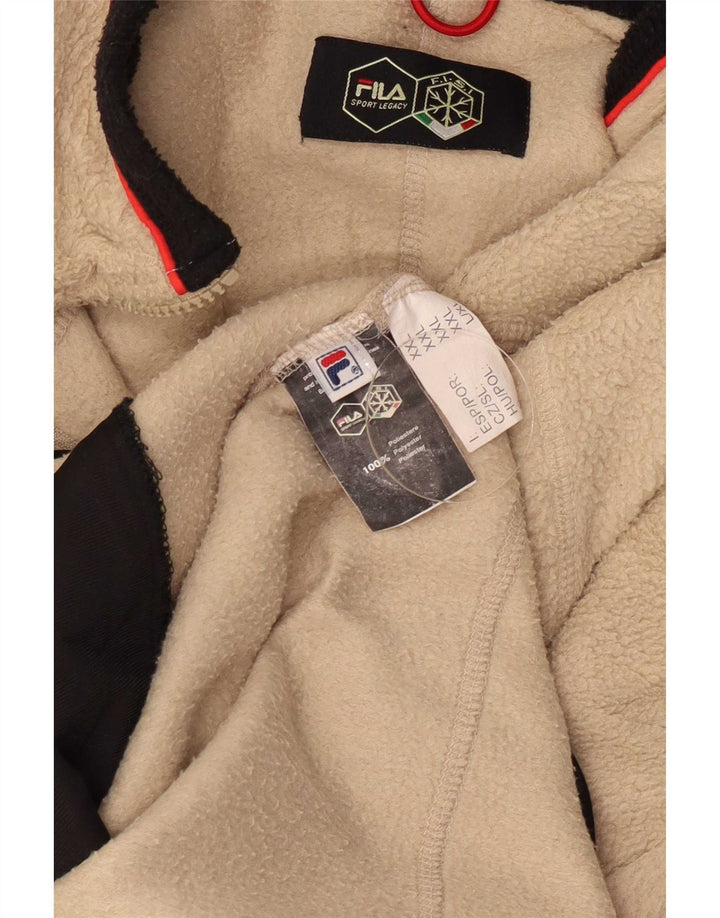 Jachetă pentru bărbați Fila Fleece UK 44 2XL Bej Poliester color bloc