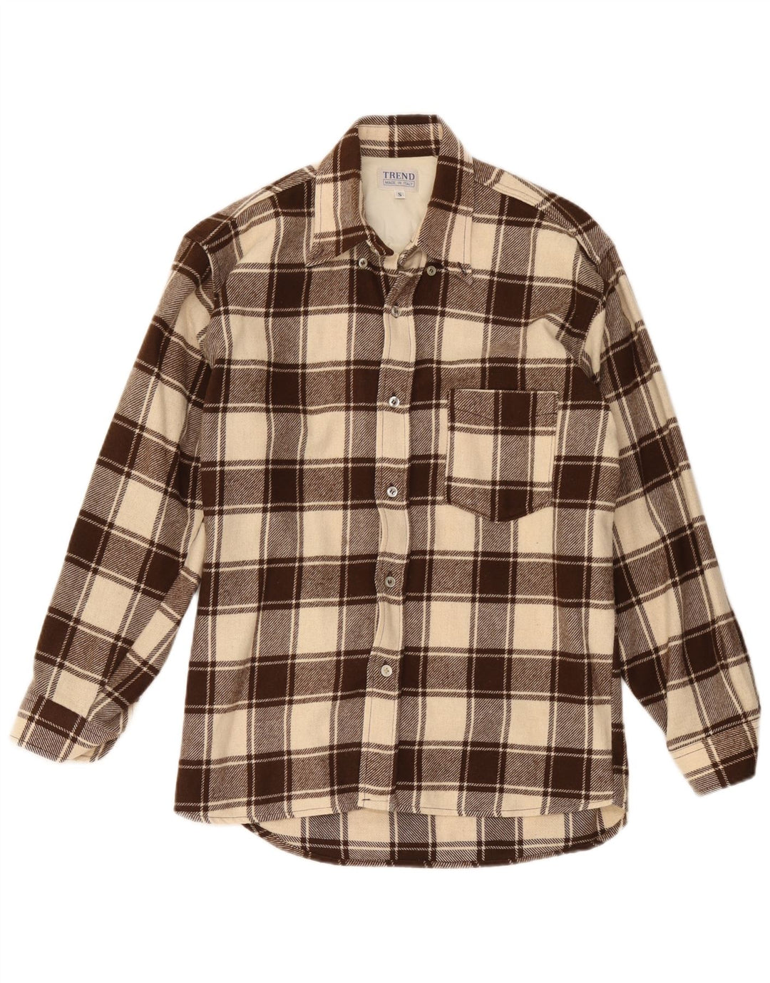 Cămașă de flanel Lumberjack Trend pentru bărbați, bumbac cu carouri mici, maro