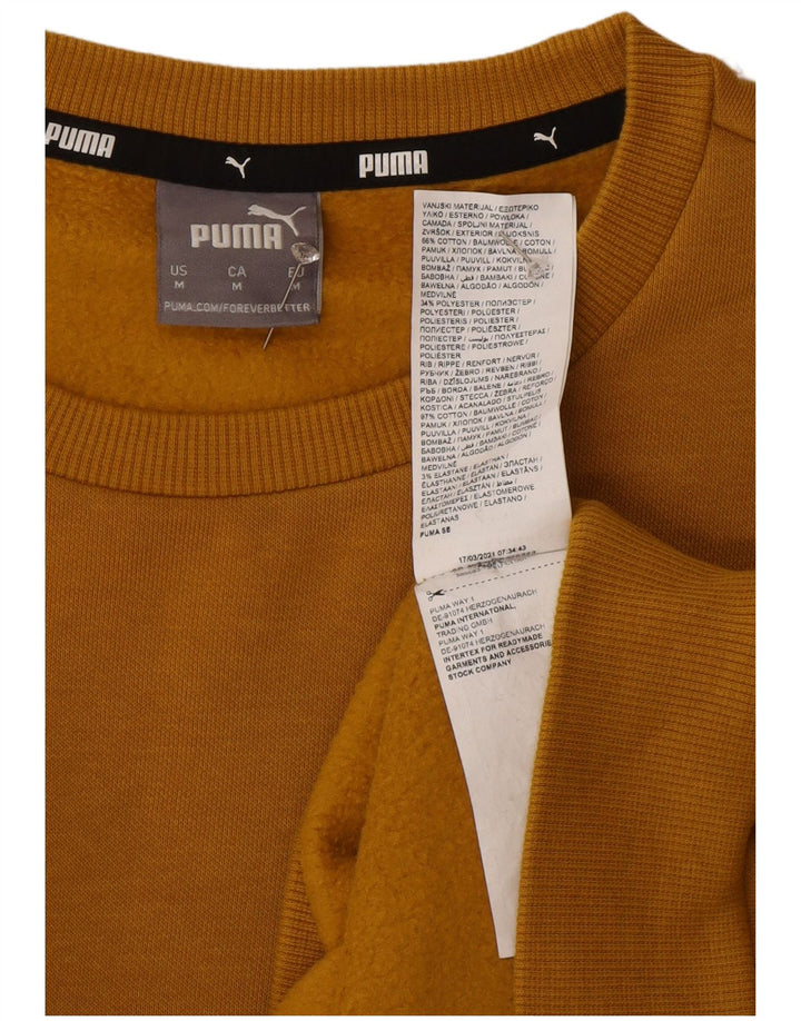 Pulover Puma pentru bărbați, bumbac galben mediu