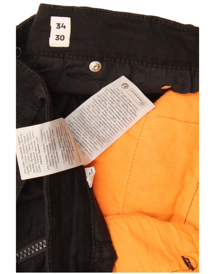 Pantaloni tăiați cargo pentru bărbați JACK & JONES L34 L26 bumbac negru