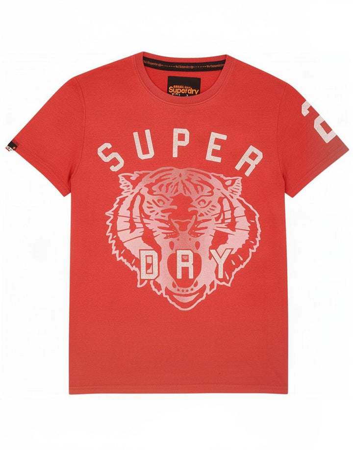 Tricou grafic pentru bărbați Superdry Top din bumbac roșu mediu
