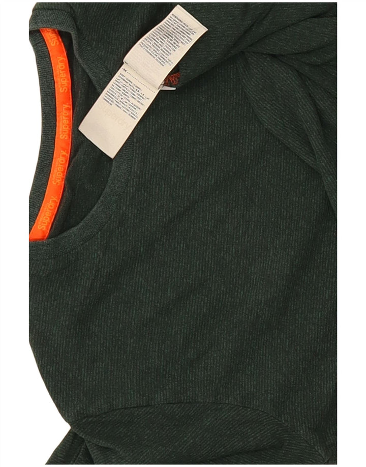 Top pentru bărbați Superdry cu mânecă lungă din bumbac verde mic