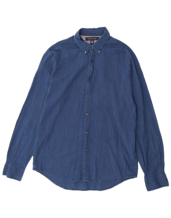 TOMMY HILFIGER Cămașă pentru bărbați New York Fit Bumbac albastru mediu