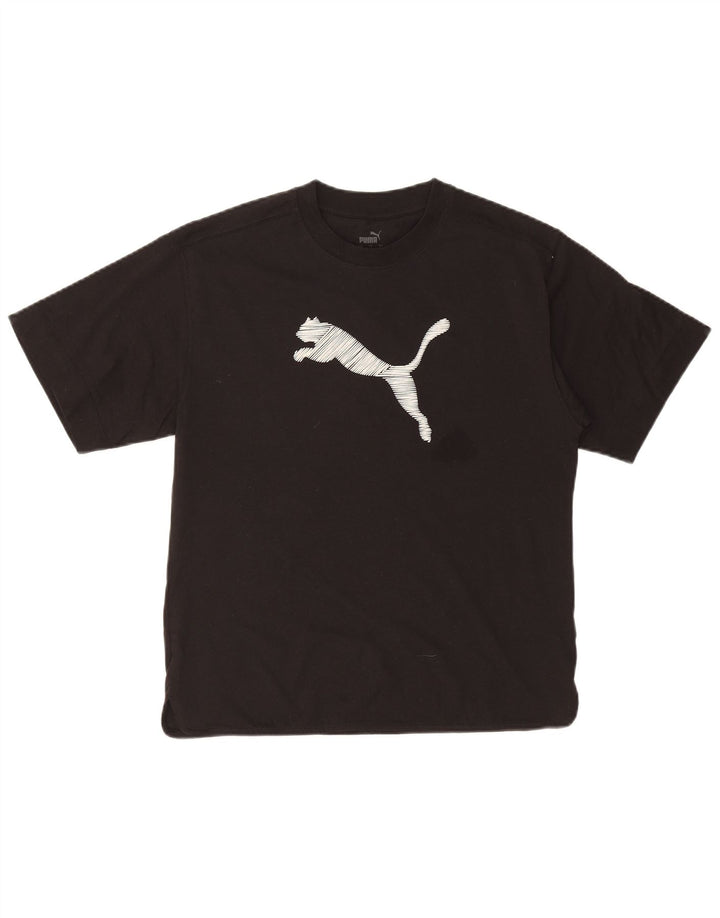 PUMA Mens Graphic T-Shirt Top Medium Black Cotton