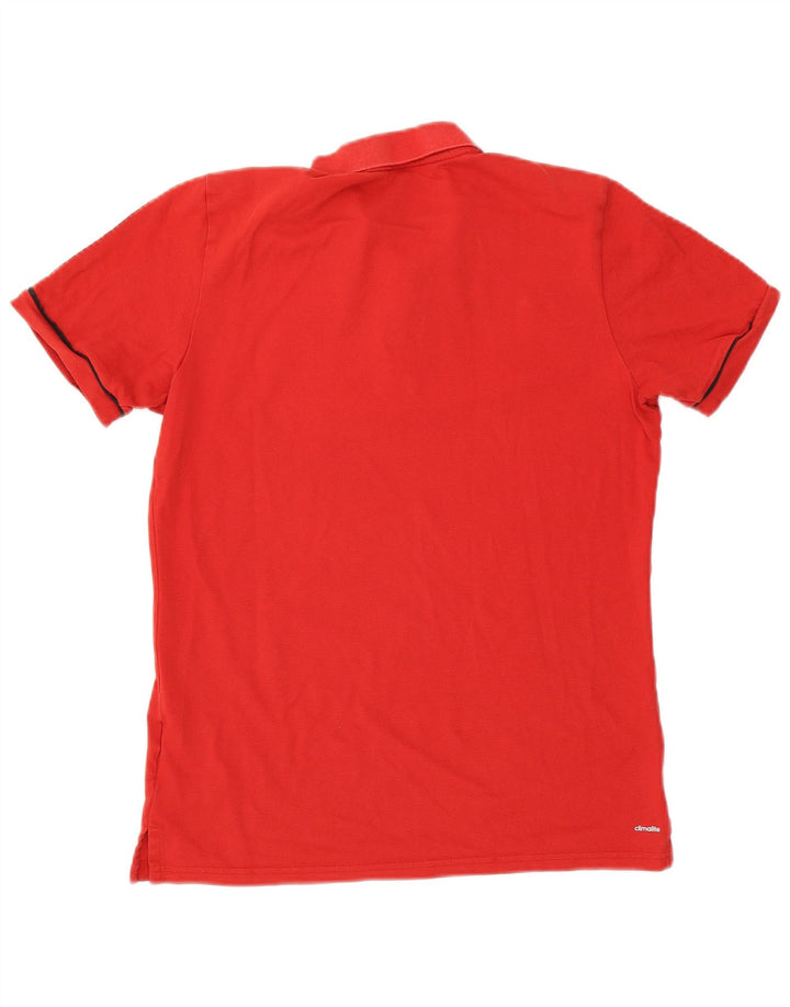 Tricou polo Adidas Climalite pentru bărbați, bumbac roșu mare