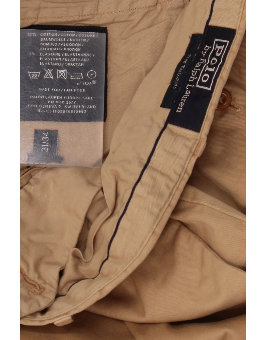 POLO RALPH LAUREN Pantaloni drepți pentru bărbați L31 L31 bumbac bej