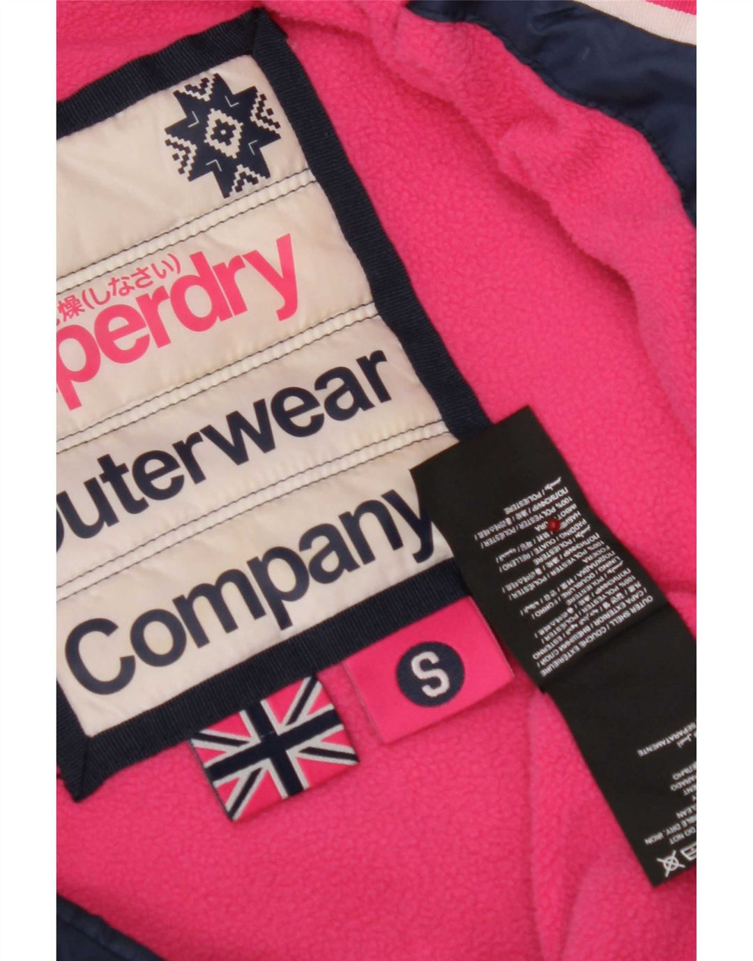 Jachetă căptușită cu glugă Superdry pentru femei UK 10 Small, bleumarin, poliester