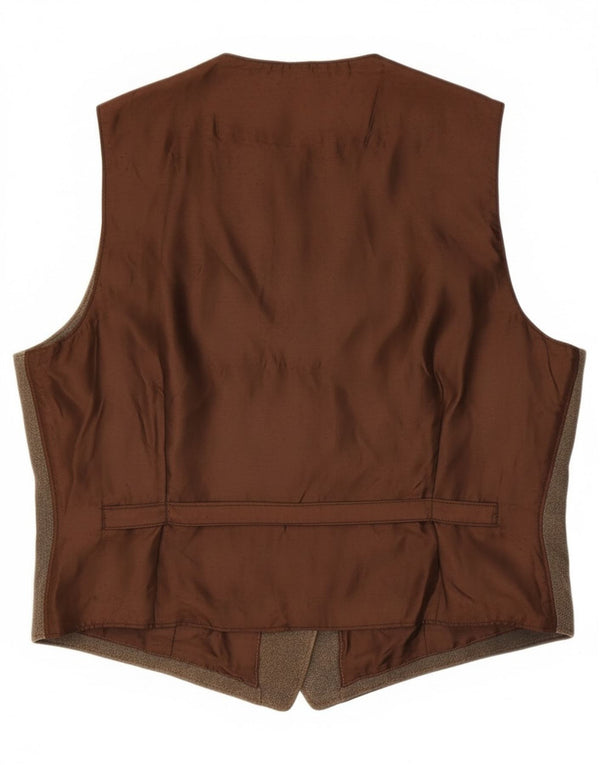 Vestă din piele vintage pentru bărbați IT 58 2XL din piele maro