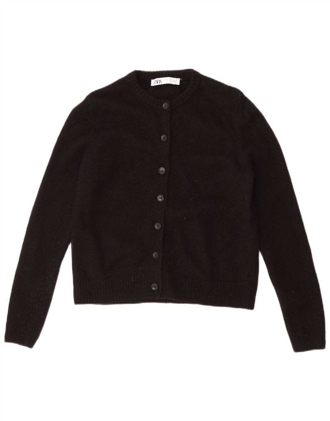 Pulover cardigan pentru femei Zara UK 14 Lână neagră mare