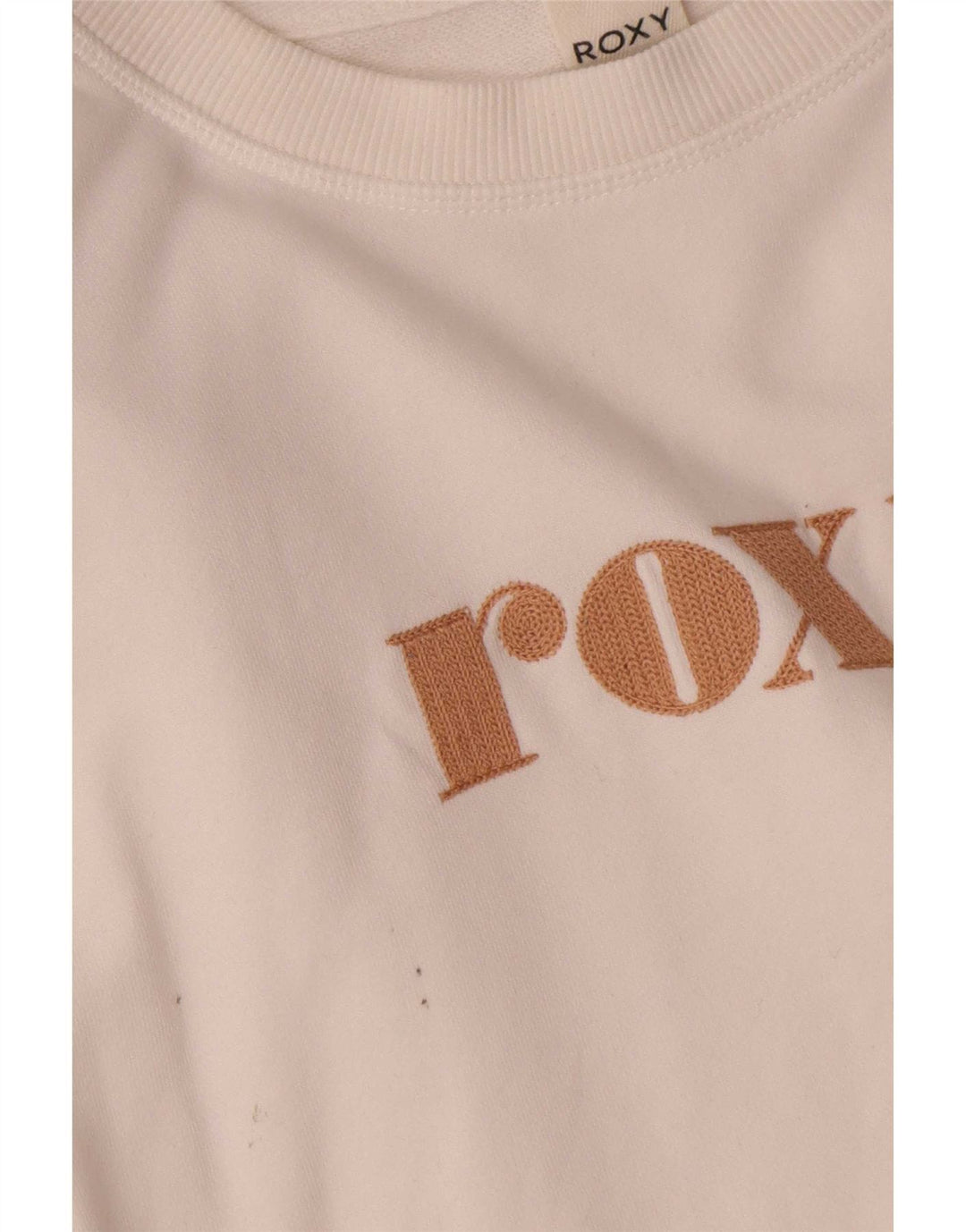 Pulover de hanorac oversize crop grafic Roxy pentru femei UK 10 Small White