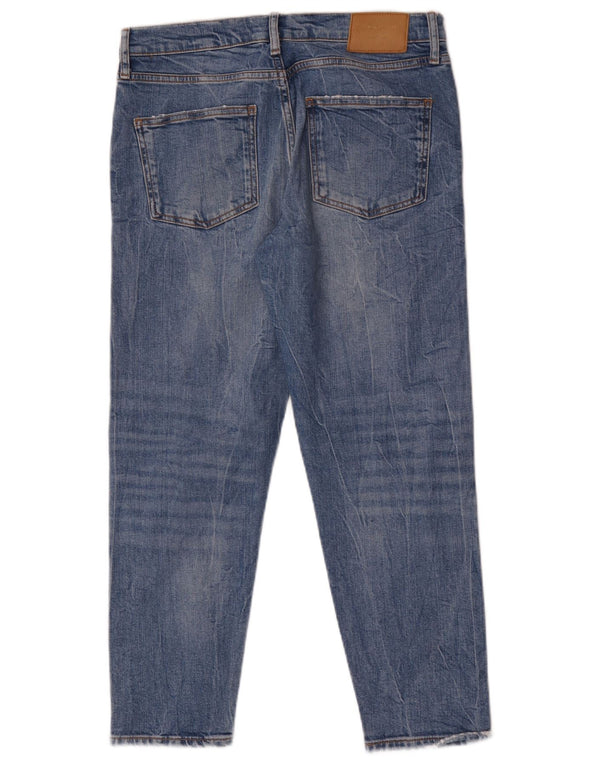 Blugi slim pentru femei Distressed Zara EU 40 Medium W30 L26 Albastru