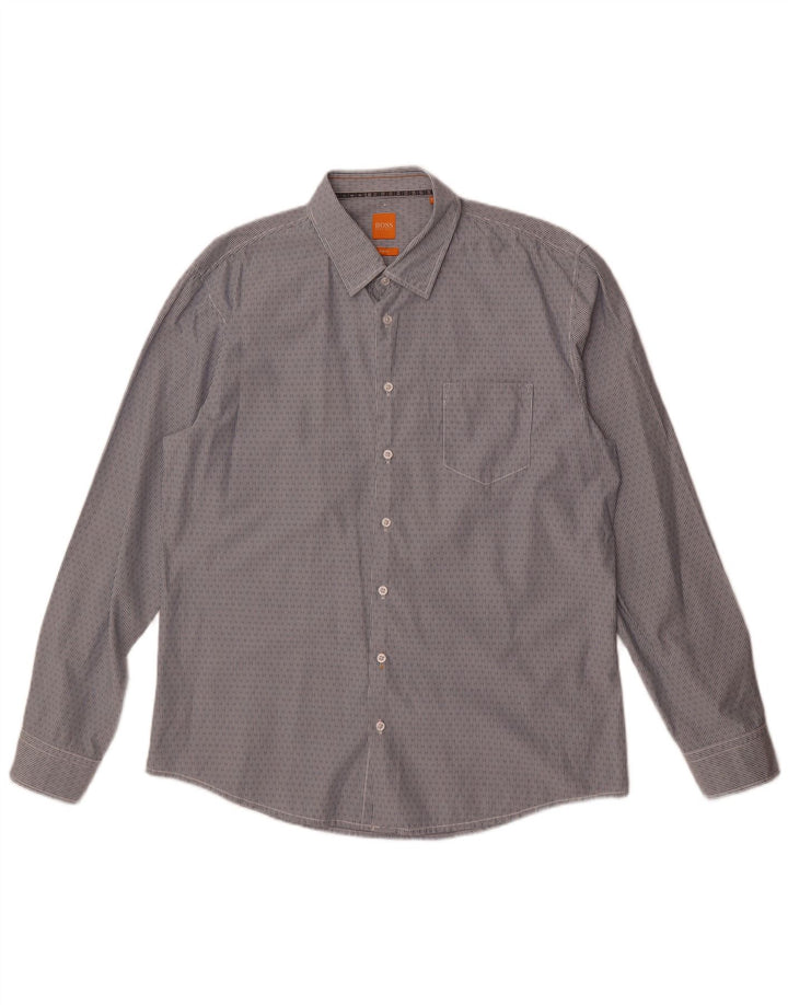 Cămașă pentru bărbați Hugo Boss Slim Fit 2XL, bumbac cu dungi albastre