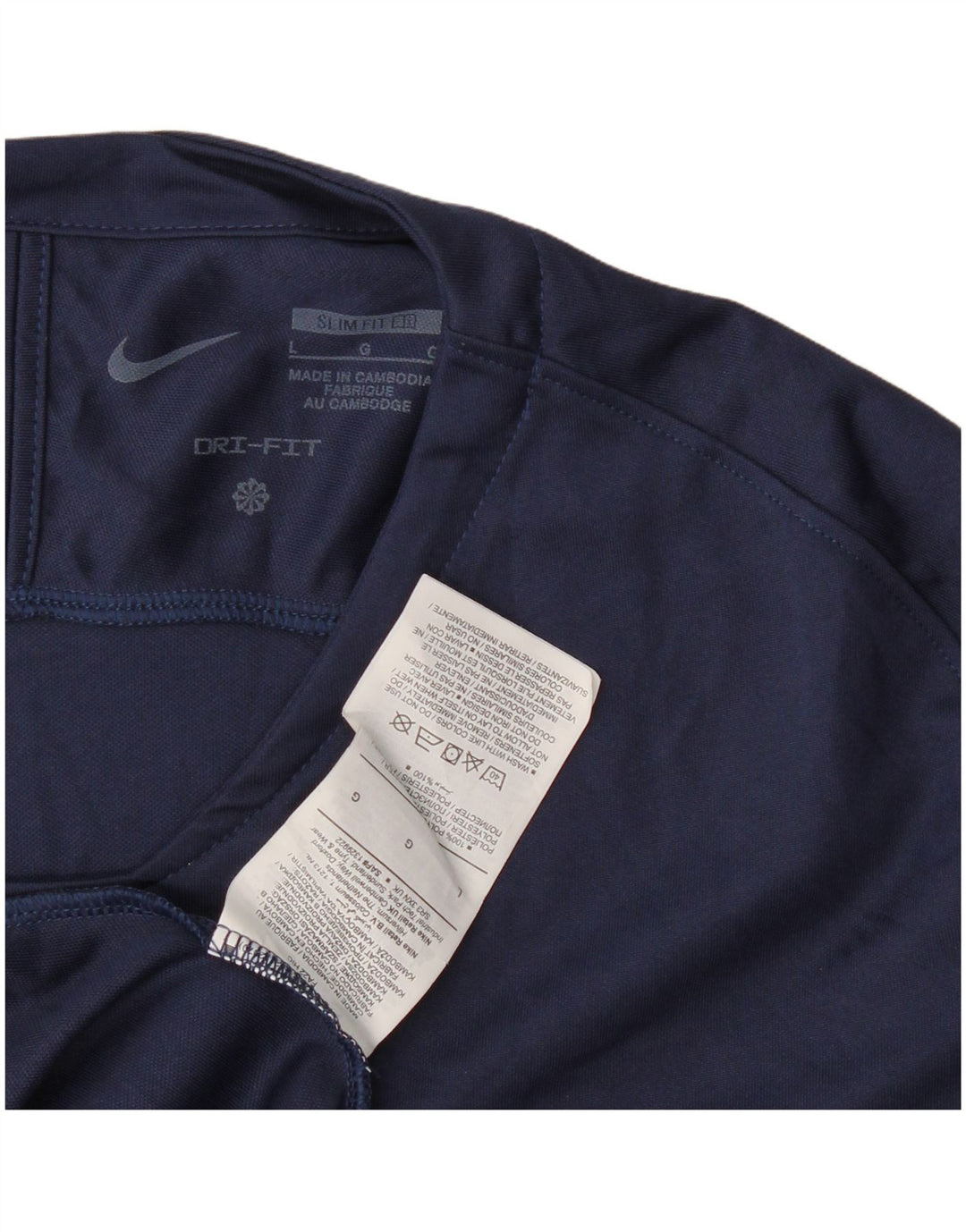 Nike Dri Fit Slim Fit Top cu mânecă lungă, mare, albastru, poliester