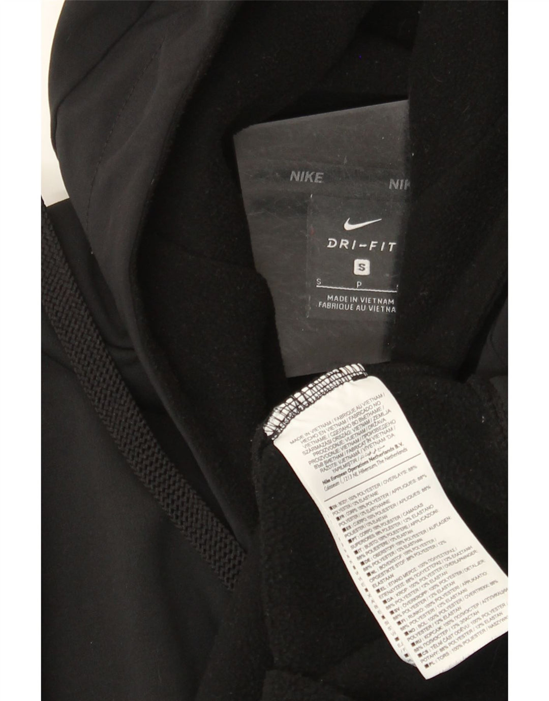 Pulover Nike pentru bărbați Dri Fit, cu fermoar, poliester mic, negru