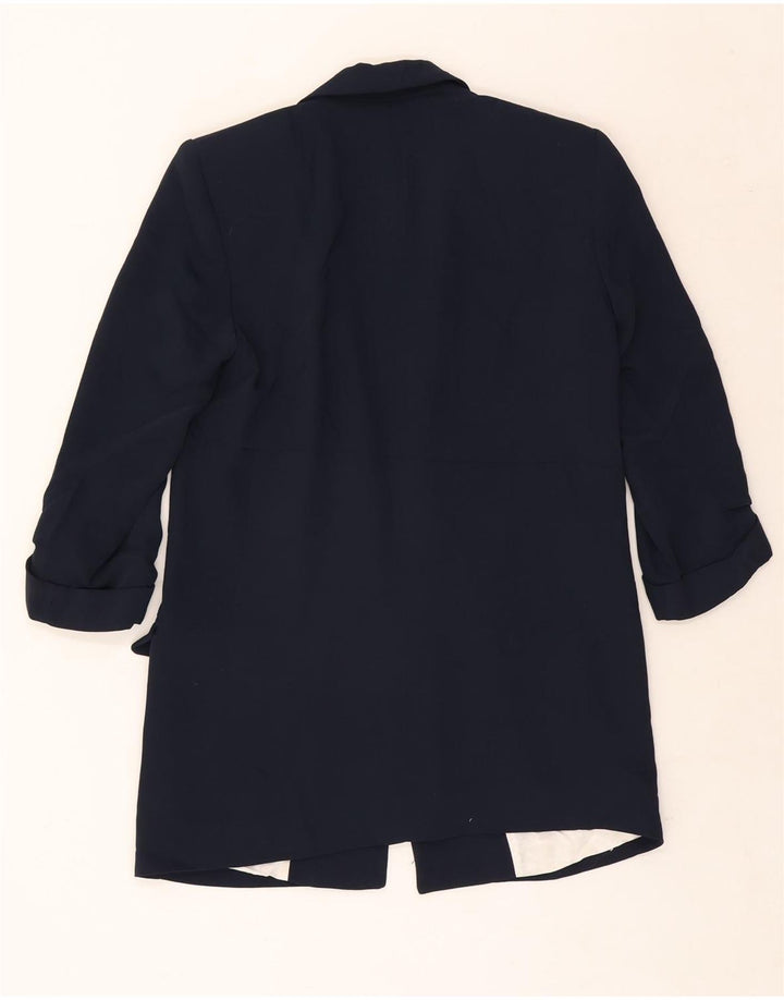 Jachetă pentru femei Zara cu mâneci 3/4 deschise, UK 6 XS, poliester bleumarin