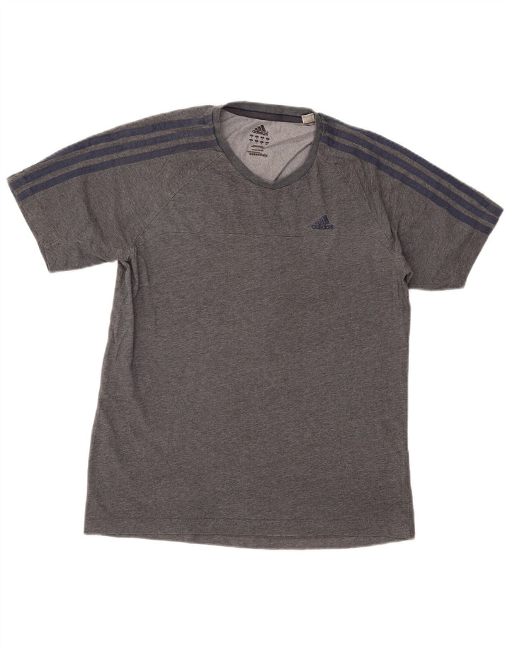 Tricou Adidas Climalite pentru bărbați Top mic, gri, bumbac cu pete