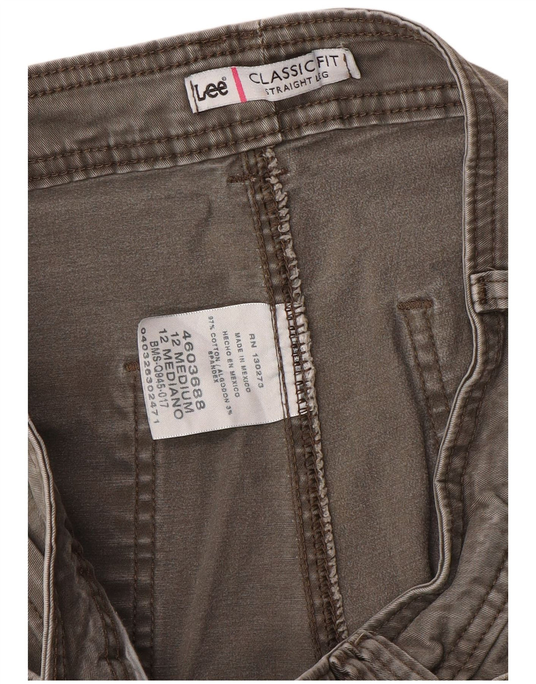 Pantaloni casual Lee pentru femei, cu croiala clasică, US 12 Large W32 L31 Kaki Bumbac