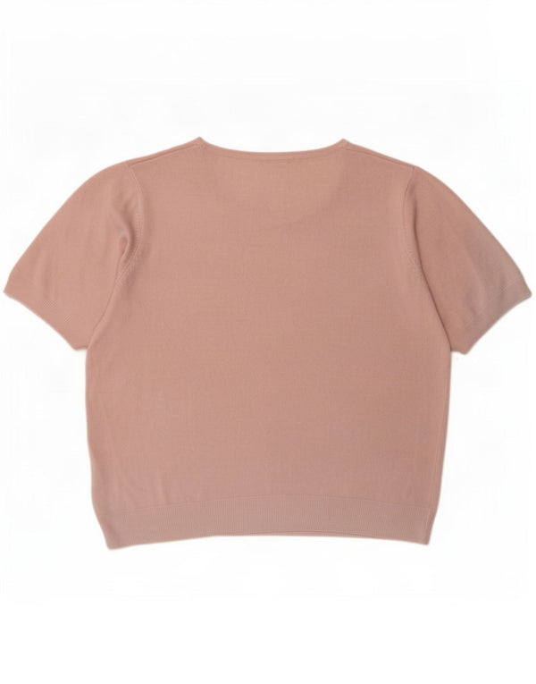 Bluză cu mânecă scurtă pentru femei Marks & Spencer UK 20 2XL roz acrilic
