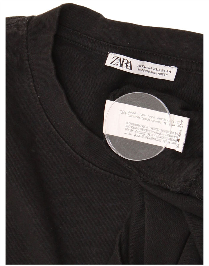 Tricou Bărbați ZARA Top XL Bumbac Negru