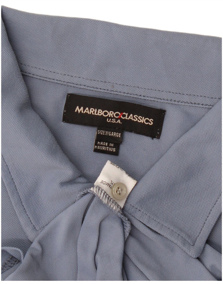 Tricou polo Marlboro Classics pentru bărbați 2XL, poliamidă albastră