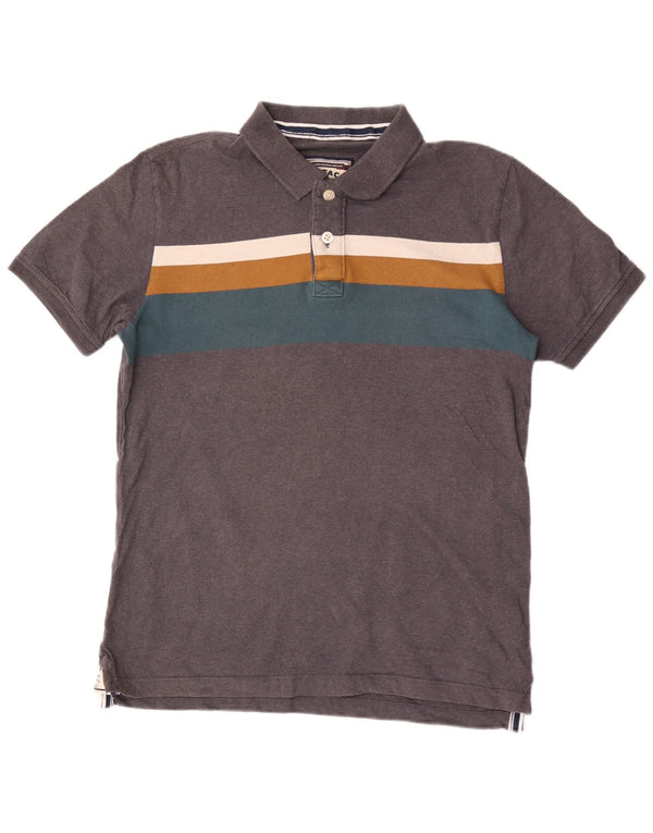 Tricou polo pentru bărbați Fat Face, bumbac cu dungi gri mediu