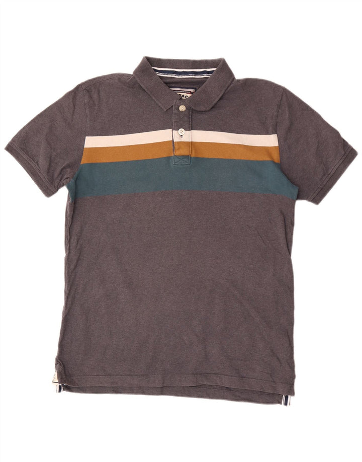 Tricou polo pentru bărbați Fat Face, bumbac cu dungi gri mediu