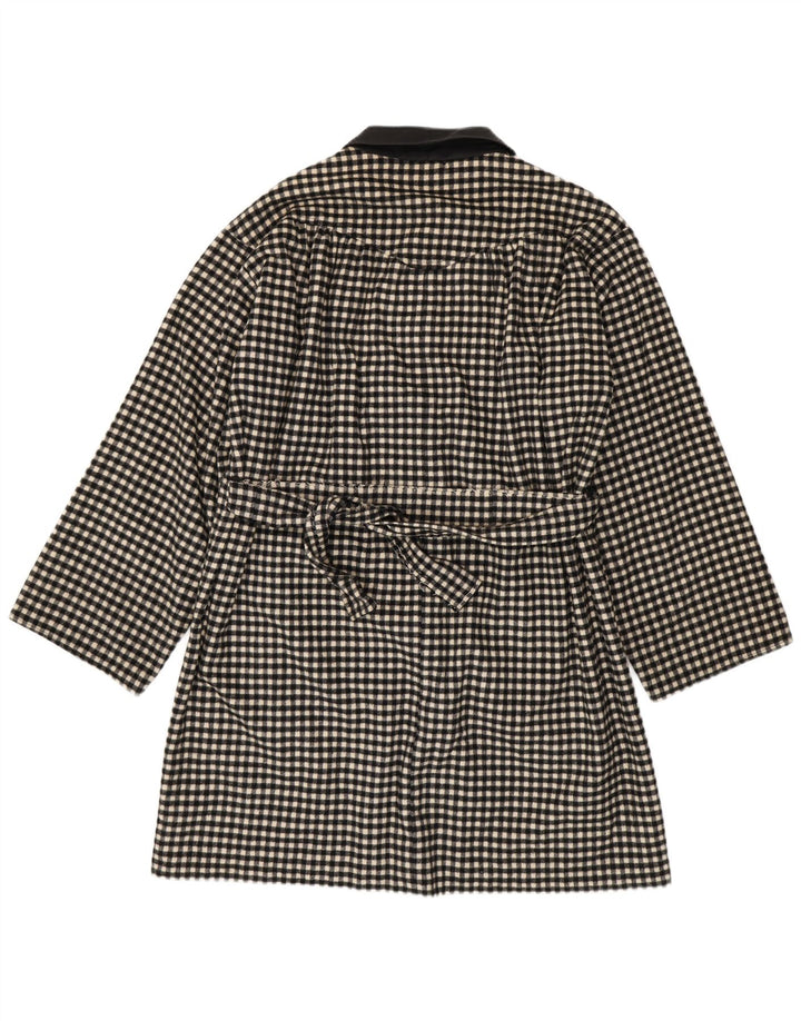 Pardesiu vintage pentru femei UK 18 XL negru vichy