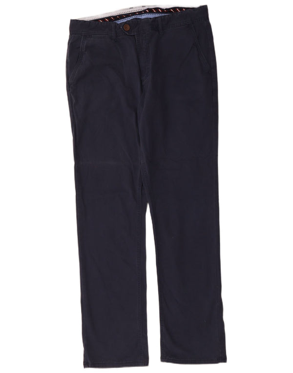 Crew Clothing Pantaloni drepți pentru bărbați L36 L33 Bumbac bleumarin