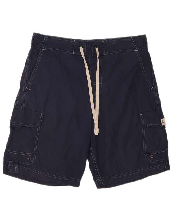 Pantaloni scurți de înot cargo Marks & Spencer pentru bărbați, bumbac mediu albastru bleumarin