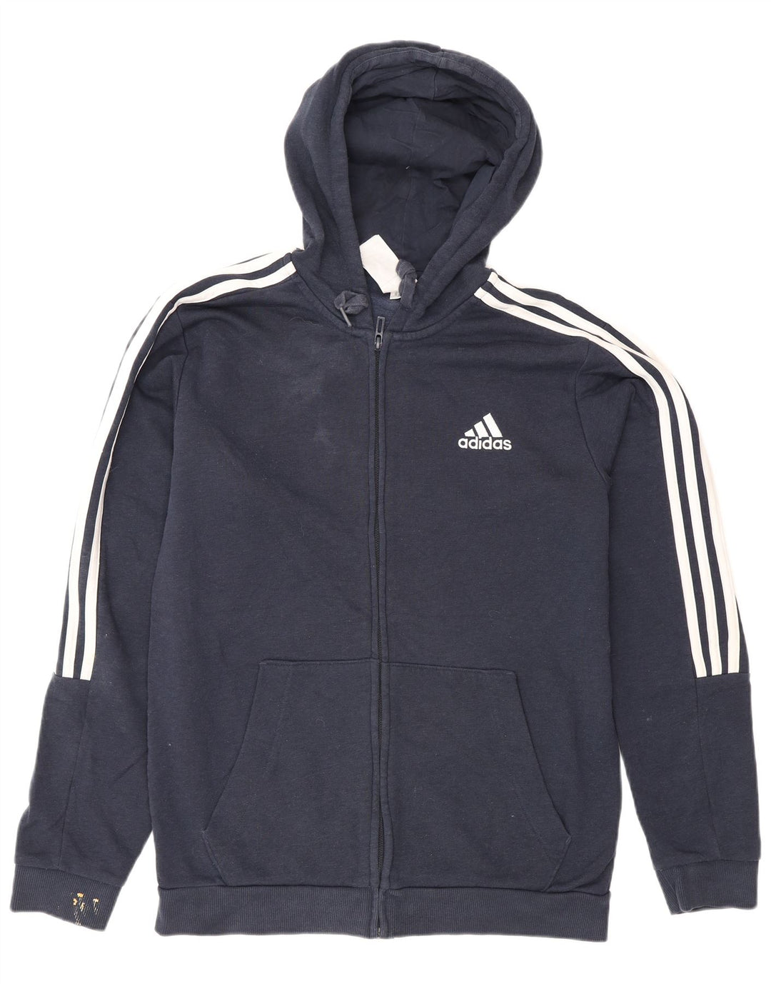 Pulover Adidas pentru bărbați, cu fermoar, bumbac, albastru, mediu