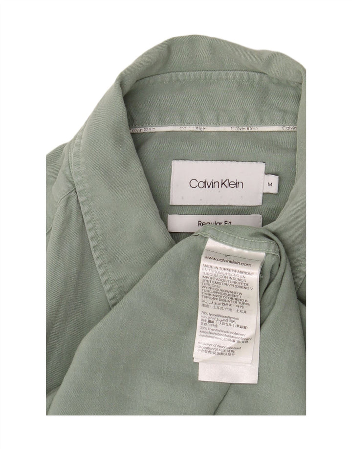 Cămașă Calvin Klein pentru bărbați, cu o formă regulată, verde mediu Lyocell