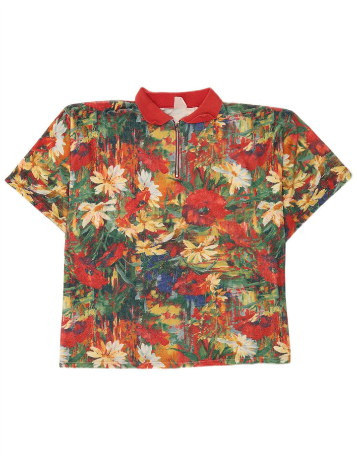 Tricou polo vintage pentru bărbați XL Multicolor Floral