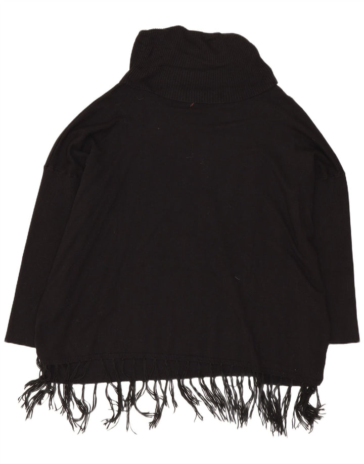 Pulover pentru femei Desigual cu gât rulat supradimensionat, UK 18 XL, viscoză neagră