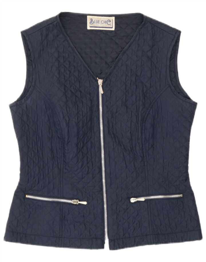 Gilet matlasat Vintage pentru femei IT 42 Poliester bleumarin mediu