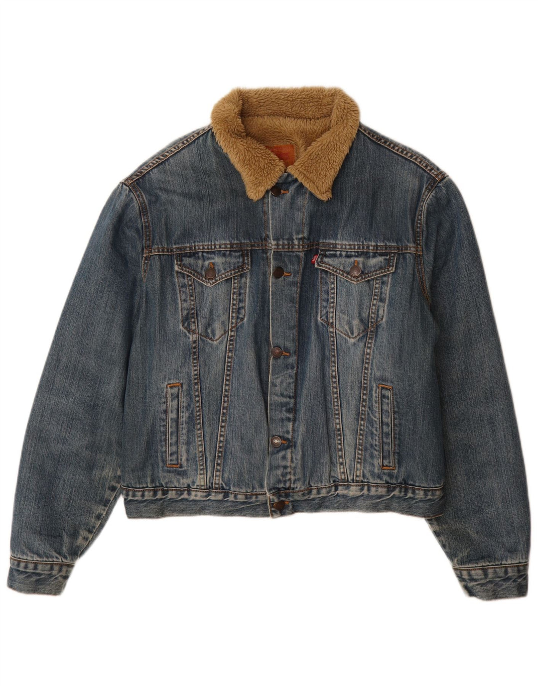 Jachetă Levi's 70500 Sherpa Denim UK 40 Large Blue