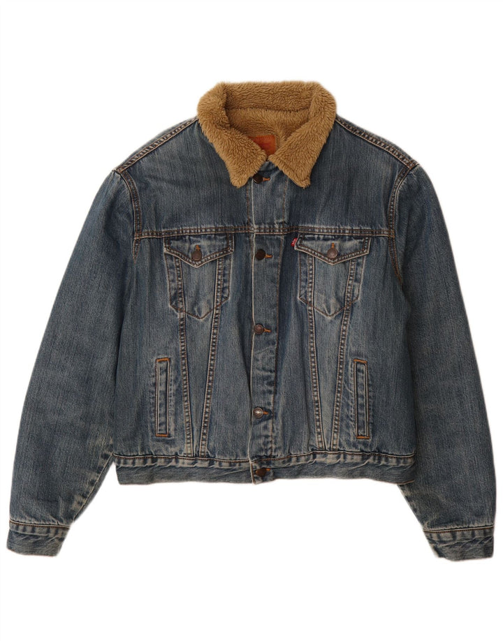 Jachetă Levi's 70500 Sherpa Denim UK 40 Large Blue