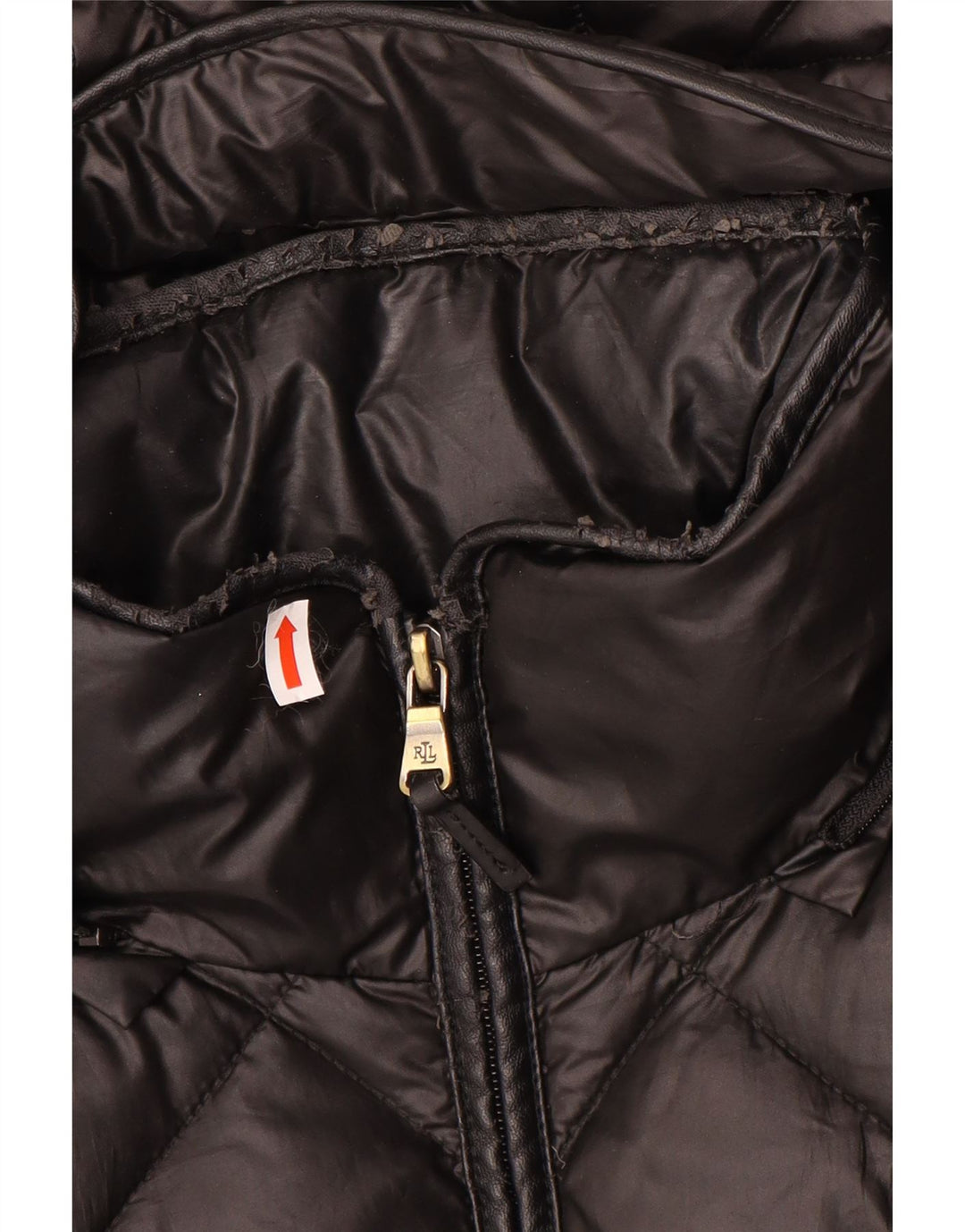 Jachetă căptușită cu glugă pentru femei Ralph Lauren UK 10 Poliester negru mic