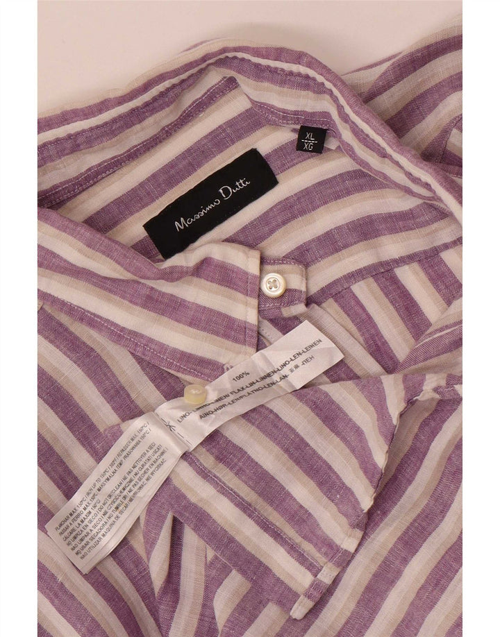 Cămașă Massimo Dutti pentru bărbați XL, in dungi mov
