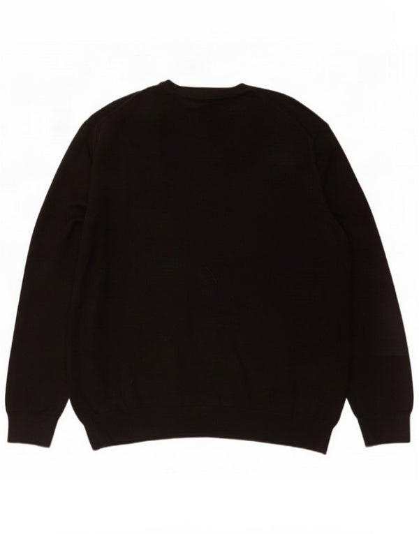 Marks & Spencer Pulover cu decolteu în V pentru bărbați 3XL bumbac negru