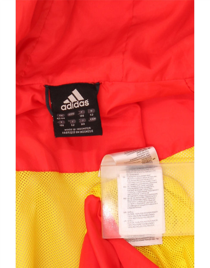 Jachetă de ploaie cu glugă pentru bărbați Adidas UK 42/44, mare, roșu, poliester color bloc