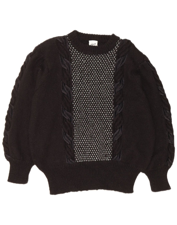 C&A Womens Loose Fit Crew Neck Jumper Sweater EU 48/50 XL Black Acrylic