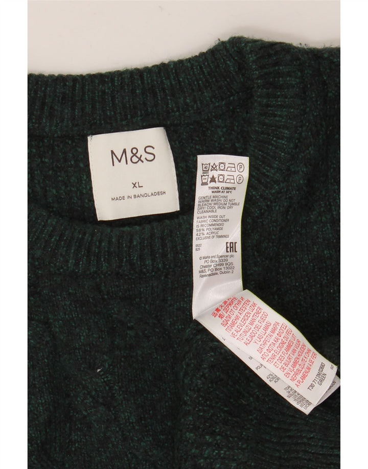 MARKS & SPENCER Pulover pentru bărbați cu gât crew pulover XL, verde, poliamidă