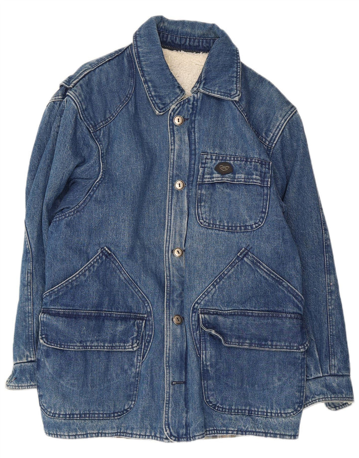 POP 84 Palton Sherpa de denim pentru bărbați UK 36 Poliester albastru mic