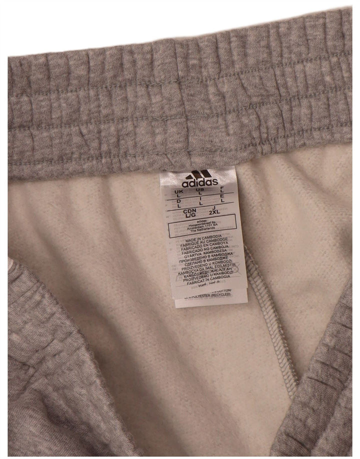 Pantaloni de trening Adidas pentru bărbați Joggeri mari, gri bumbac