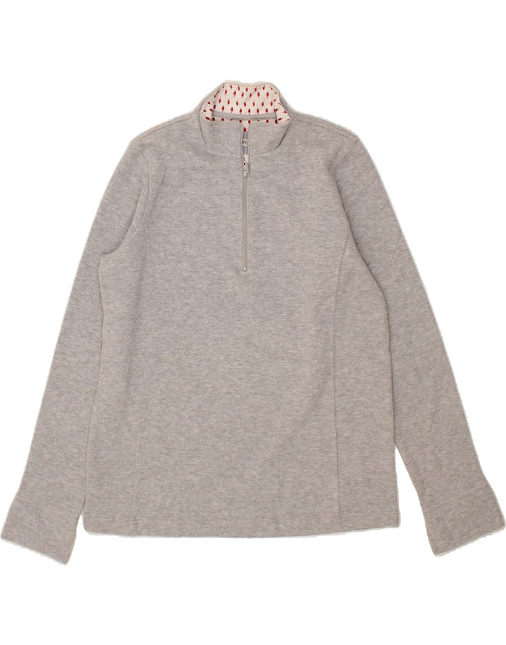 ORVIS Womens Zip Neck Sweatshirt Jumper UK 16 Large Grey Cotton Vintage Orvis and Second-Hand Orvis from Messina Hembry 