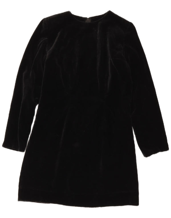 Rochie A-Line din catifea cu mânecă lungă pentru femei UK 12 Medium Black