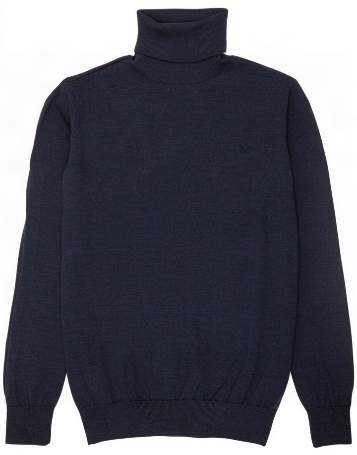 Crew Clothing Pulover pentru bărbați cu gât rulat Pulover Mediu Lână merinos bleumarin